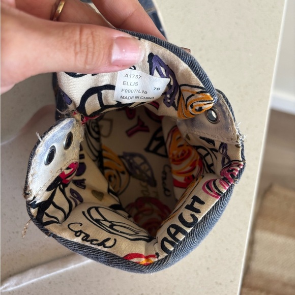 Coach Ellis Denim Poppy High Top Women Sneakers Shoes Size 7 B - Picture 10 of 11